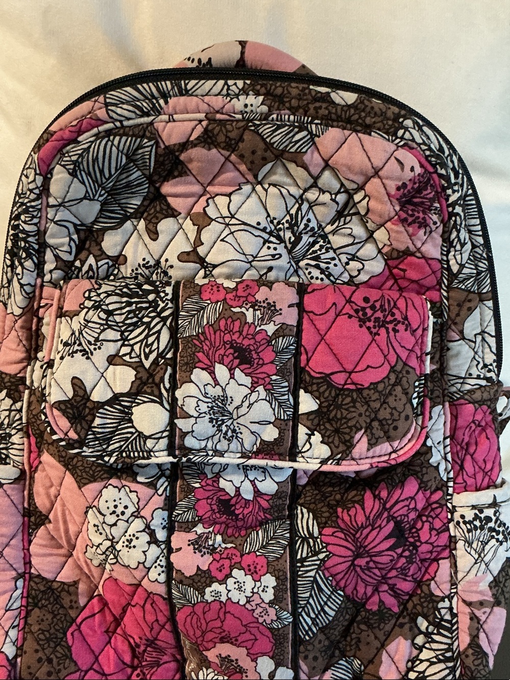 Vera Bradley Pink & Brown Quilted Floral Backpack